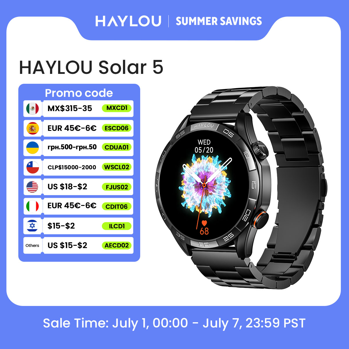 Nutrition Gym - HAYLOU Solar 5 Voice Calling Smartwatch