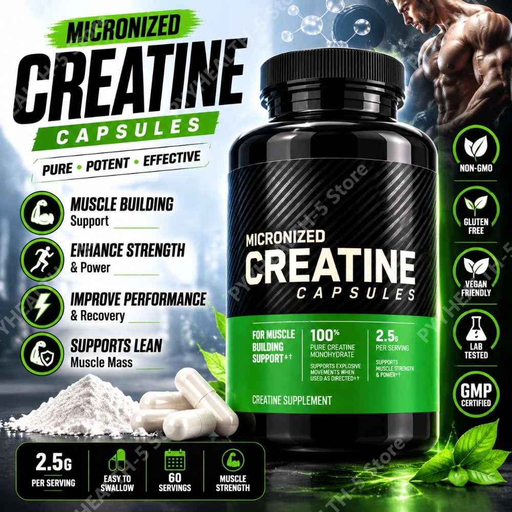 Pre Workout Supplement - Creatine 2.5g Capsules for Adults -