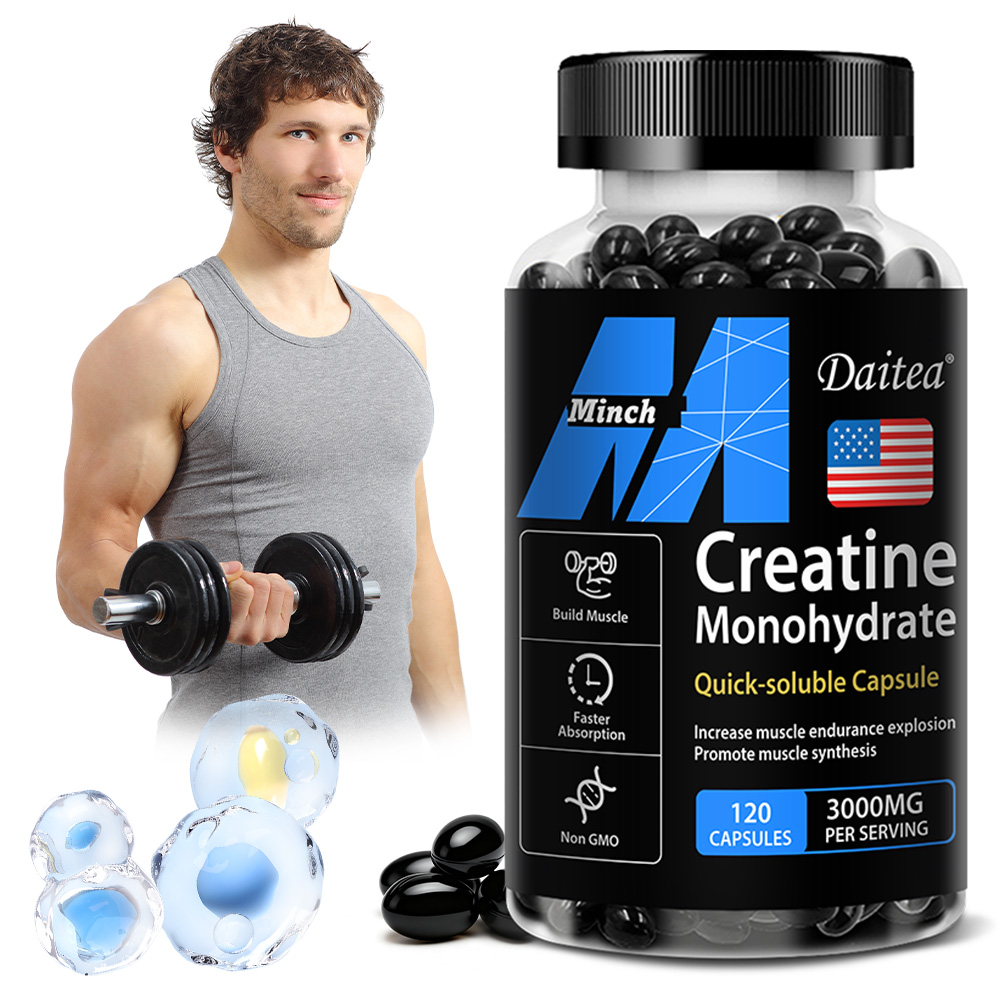Pre Workout Supplement - Creatine Monohydrate Capsules for Enhance Muscle