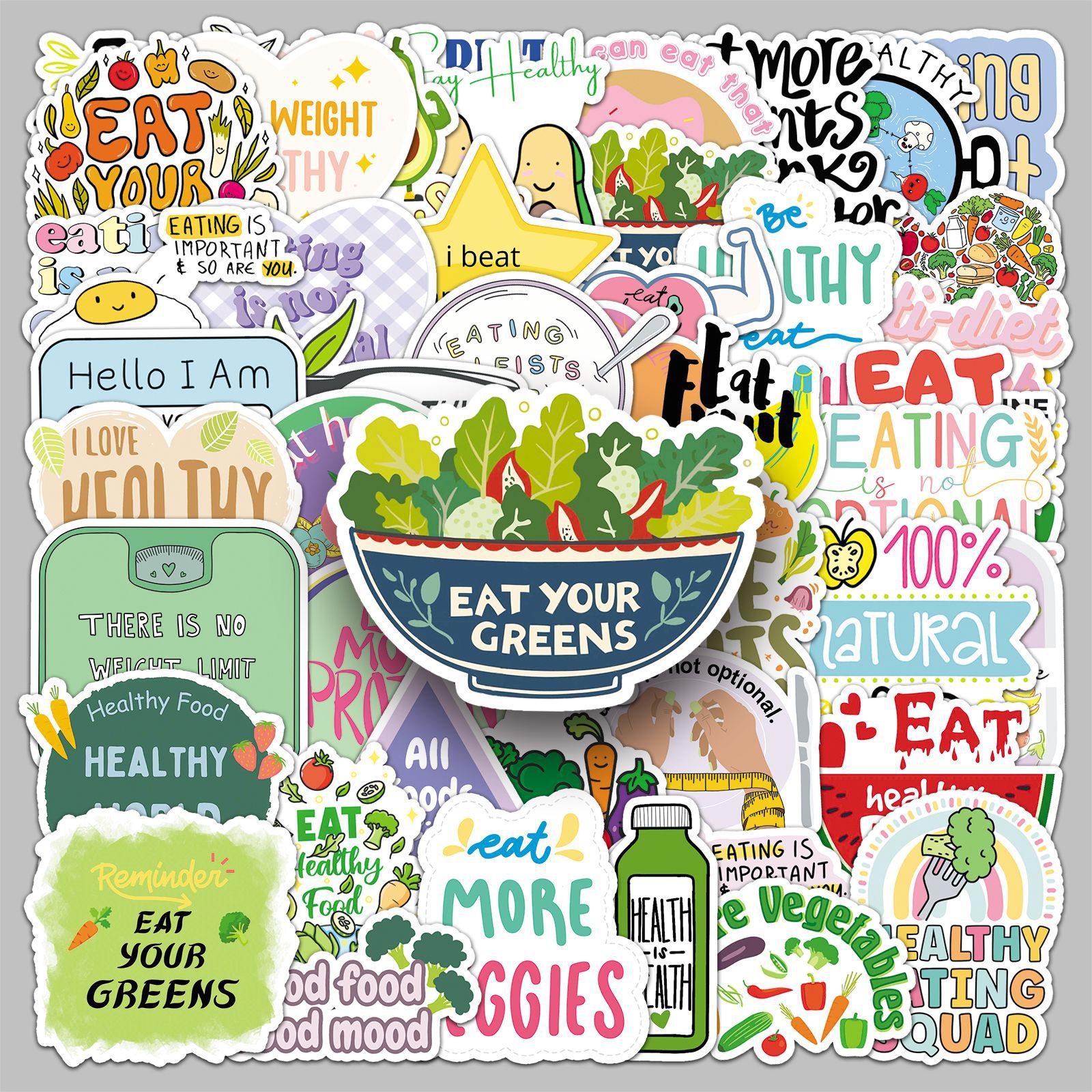 Fitness Nutrition Diet - 50PCS Healthy Food Stickers for Fitness