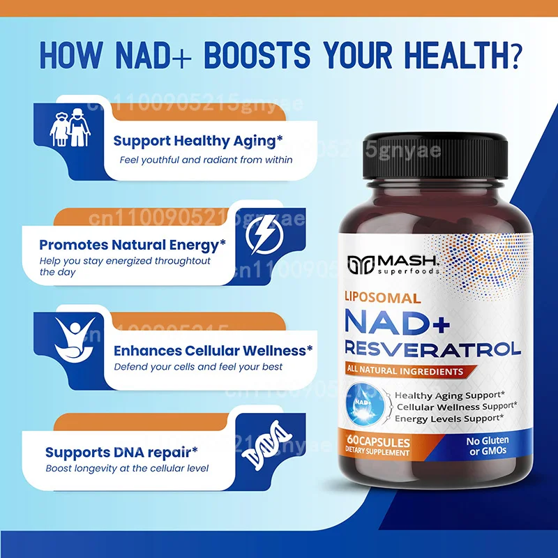 900mg NAD+ Supplement: Nicotin - Resveratrol Capsule Anti Aging avis et prix