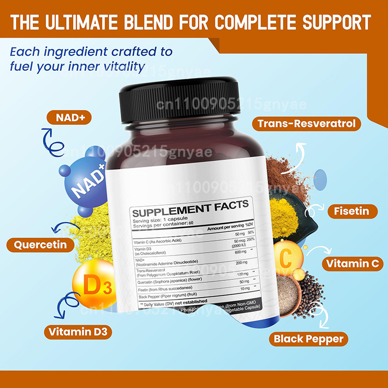 900mg NAD+ Supplement: Nicotin - Resveratrol Capsule Anti Aging avis et prix