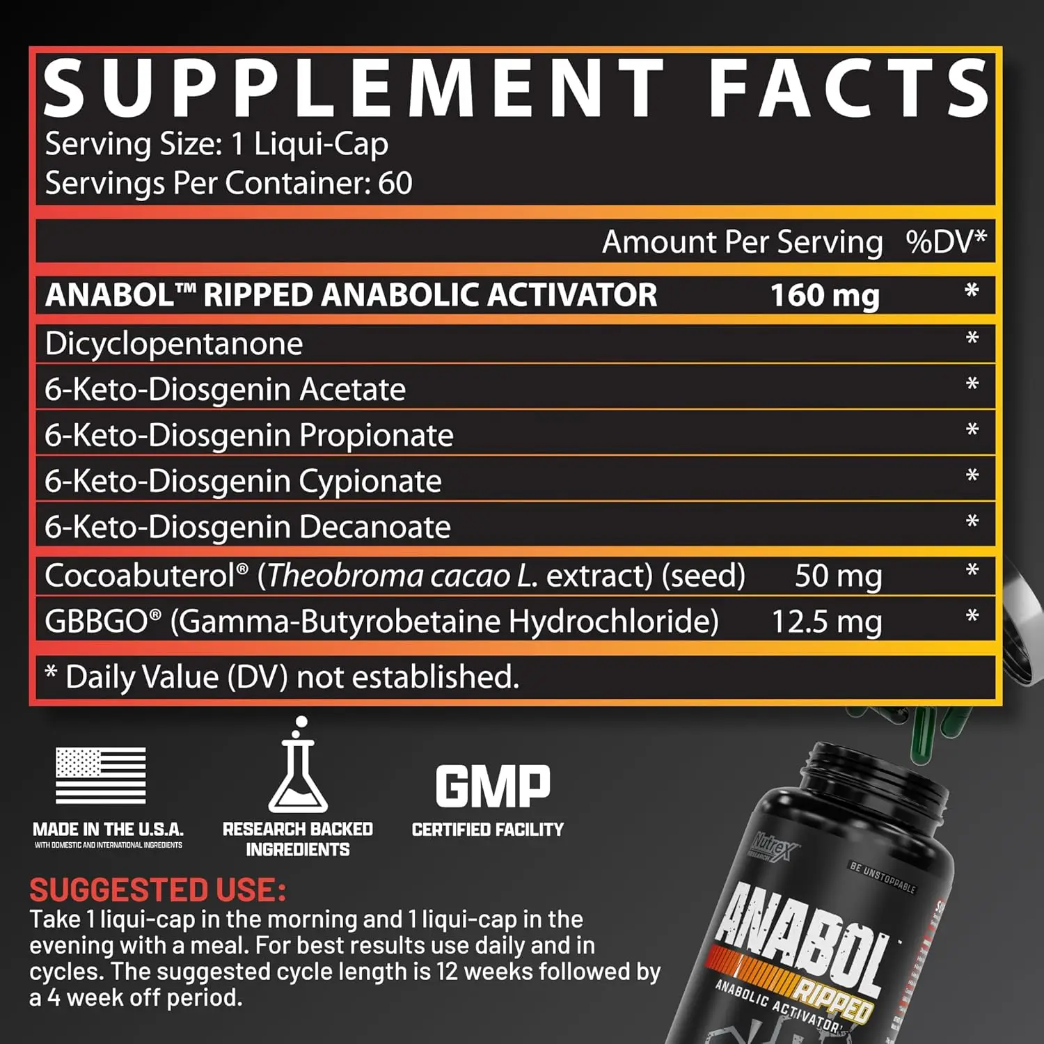 Anabol Ripped - Advanced Muscl - Pre Workout Supplement avis et prix