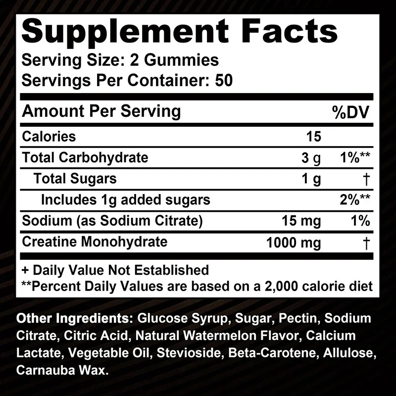 Creatine Monohydrate Gummies - - Pre Workout Supplement avis et prix