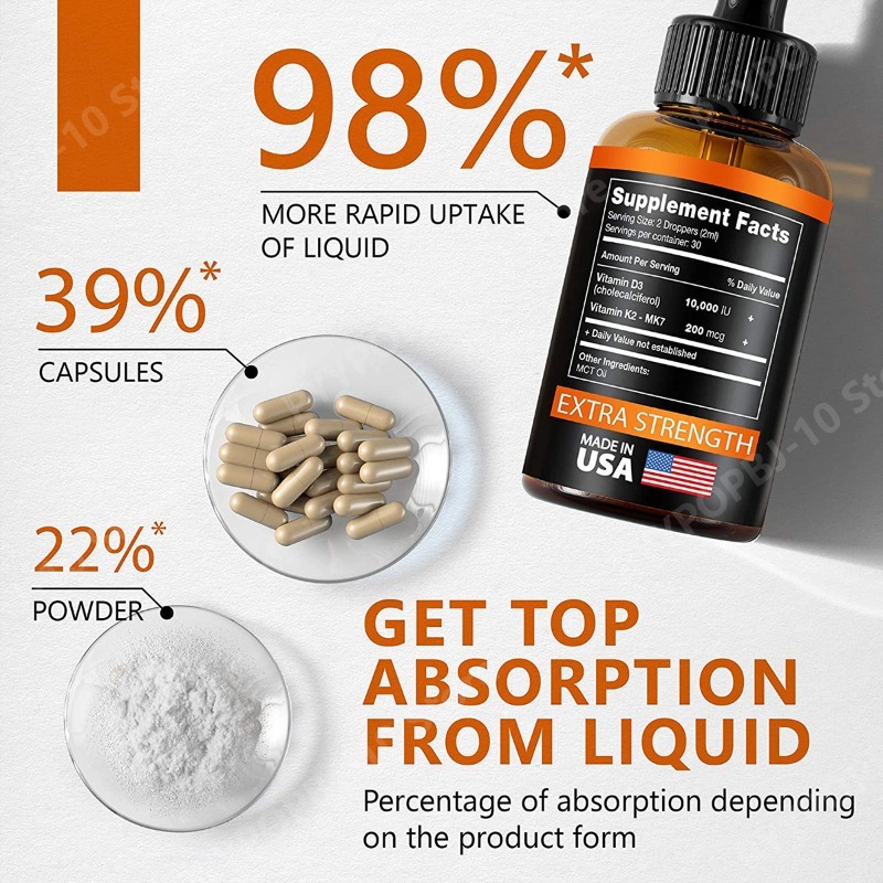 Vitamin D3 + K2 Drops Liquid 5 - Vitamin D3 K2 Drop avis et prix