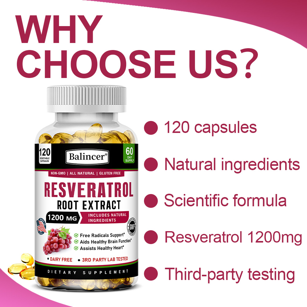 Resveratrol Root Extract 1200m - Resveratrol Capsule Anti Aging avis et prix