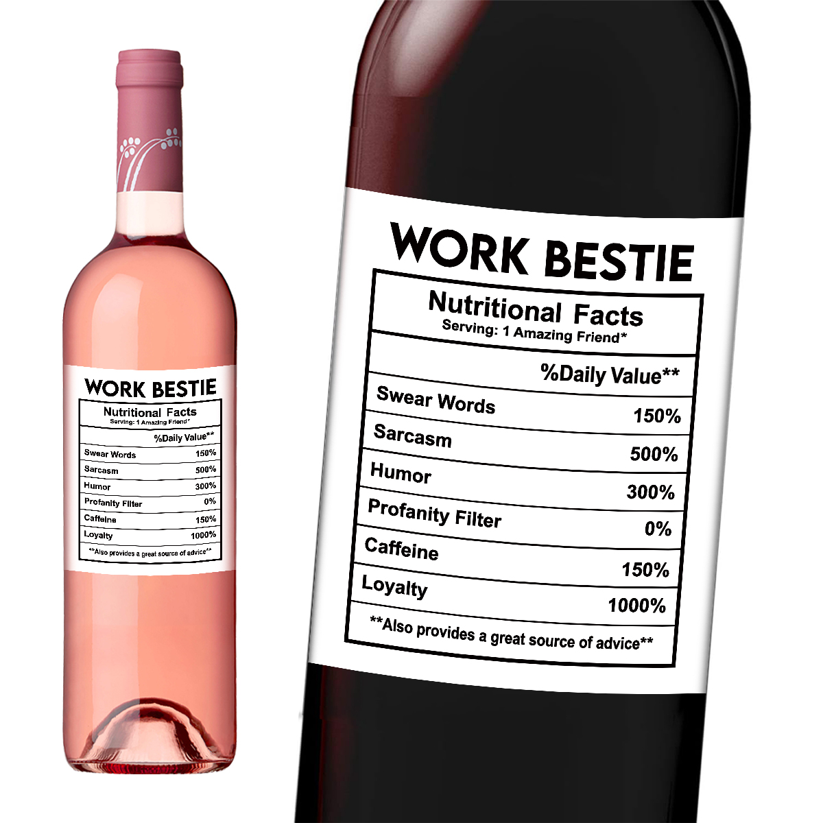 4pcs Funny Work Bestie Wine Bo - Nutrition & Fitness Station avis et prix