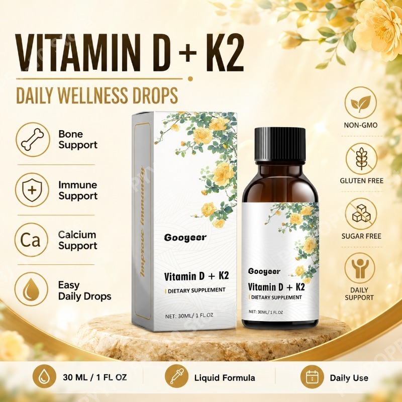 Googeer  Vitamin D3 K2 Liquid  - Vitamin D3 K2 Drop avis et prix