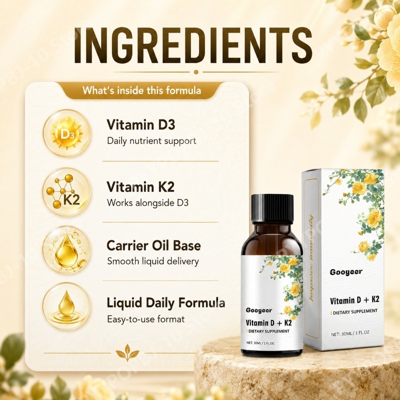 Googeer  Vitamin D3 K2 Liquid  - Vitamin D3 K2 Drop avis et prix