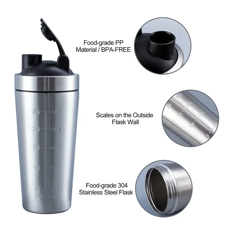 Stainless Steel Protein Shaker - Nutrition And Fitness avis et prix