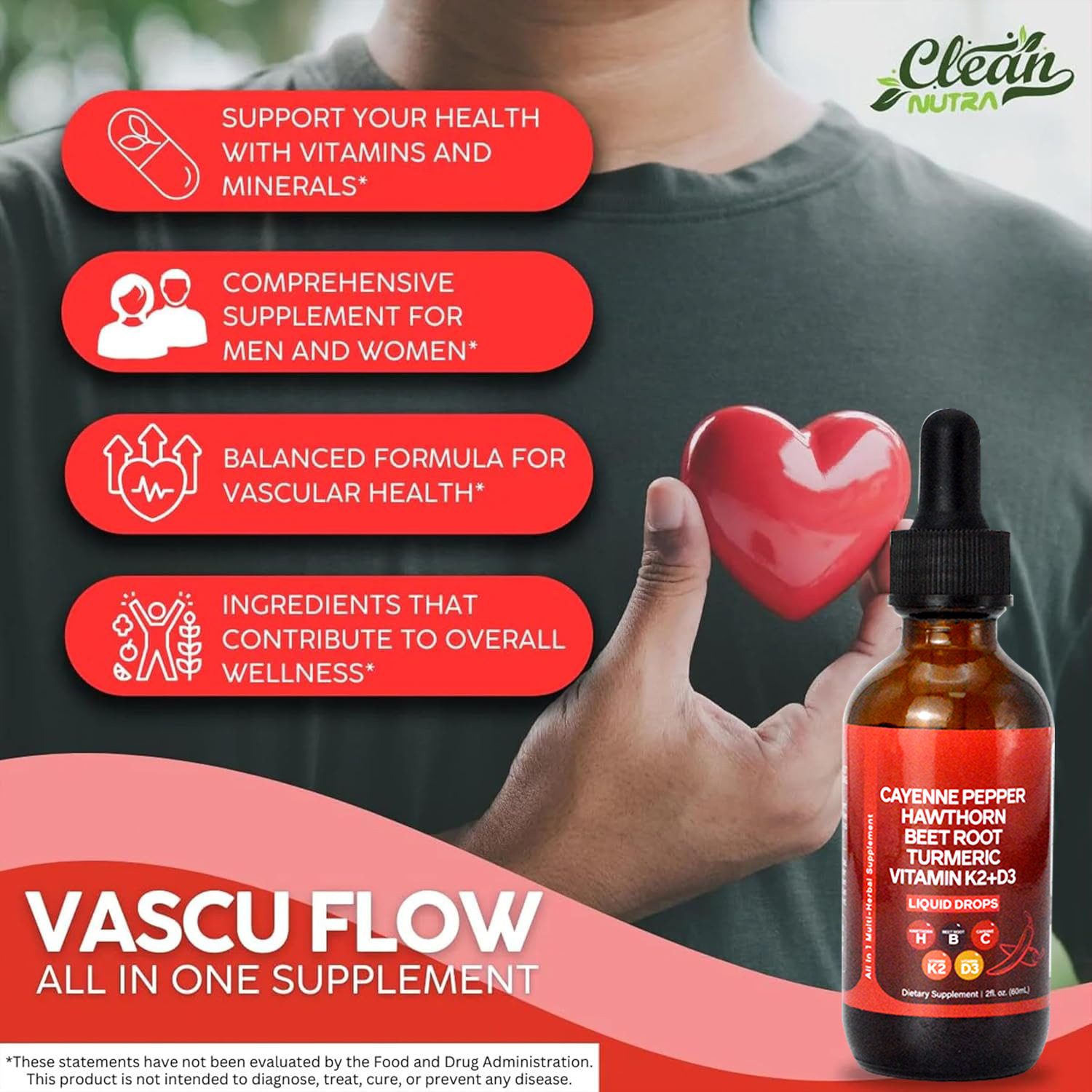 60ML Liquid Cayenne Pepper Dro - Vitamin D3 K2 Drop avis et prix