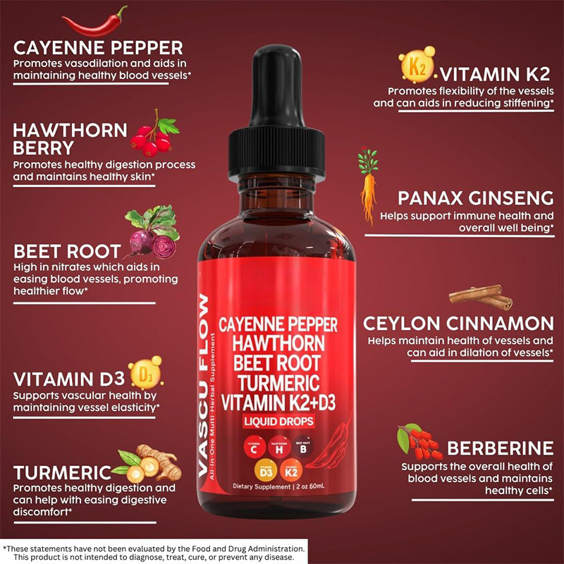 60ML Liquid Cayenne Pepper Dro - Vitamin D3 K2 Drop avis et prix