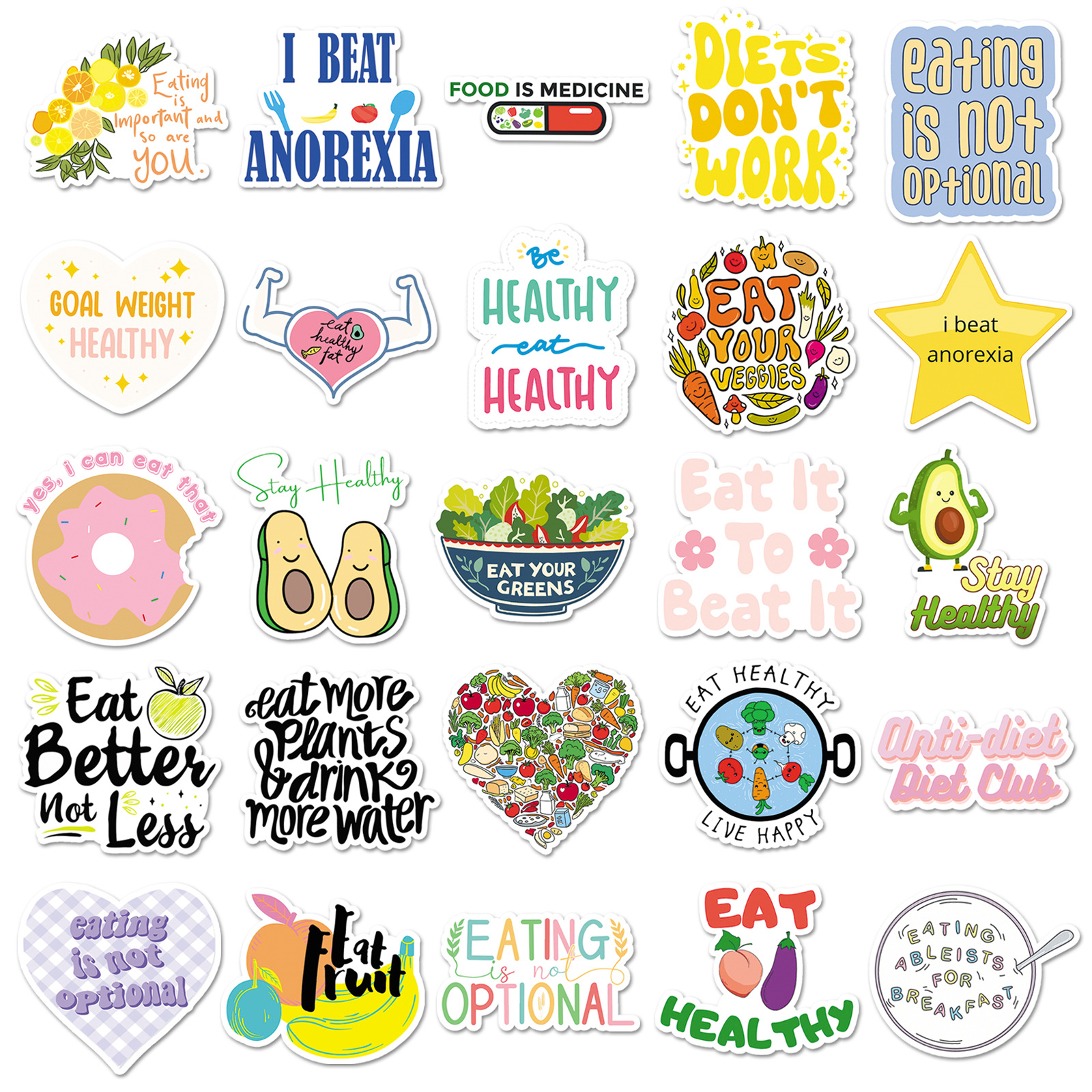 50PCS Healthy Food Stickers fo - Fitness Nutrition Diet avis et prix