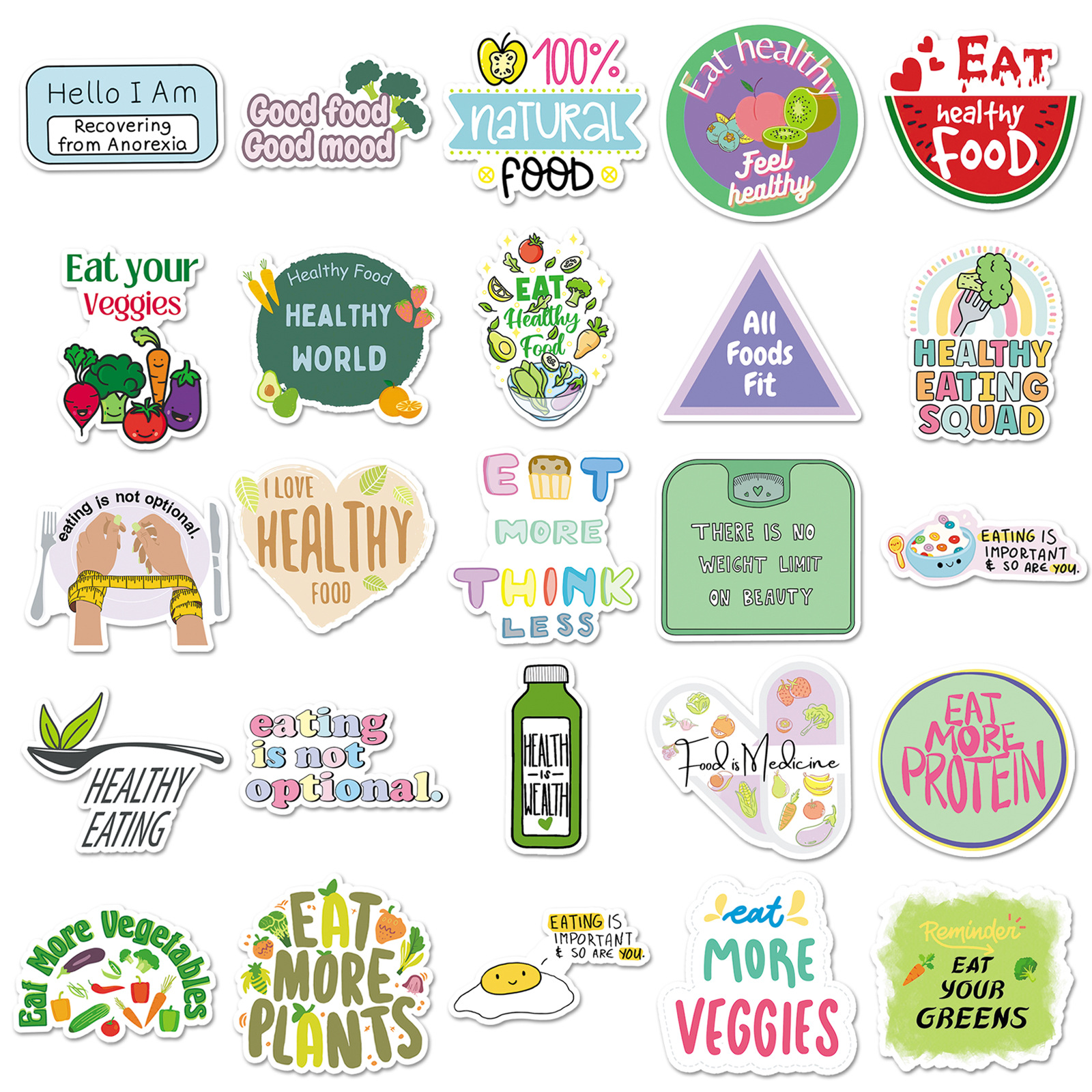 50PCS Healthy Food Stickers fo - Fitness Nutrition Diet avis et prix