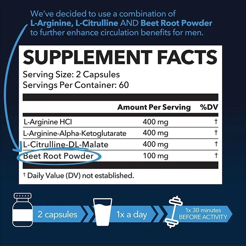 L-Arginine - Nitric Oxide Supp - Pre Workout Supplement avis et prix