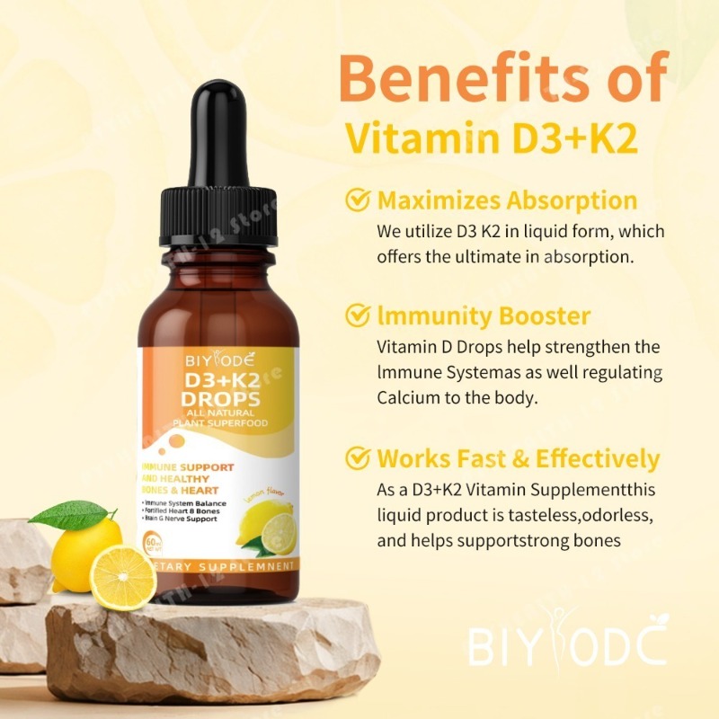 Vitamin D3 K2 Liquid Drops 60m - Vitamin D3 K2 Drop avis et prix