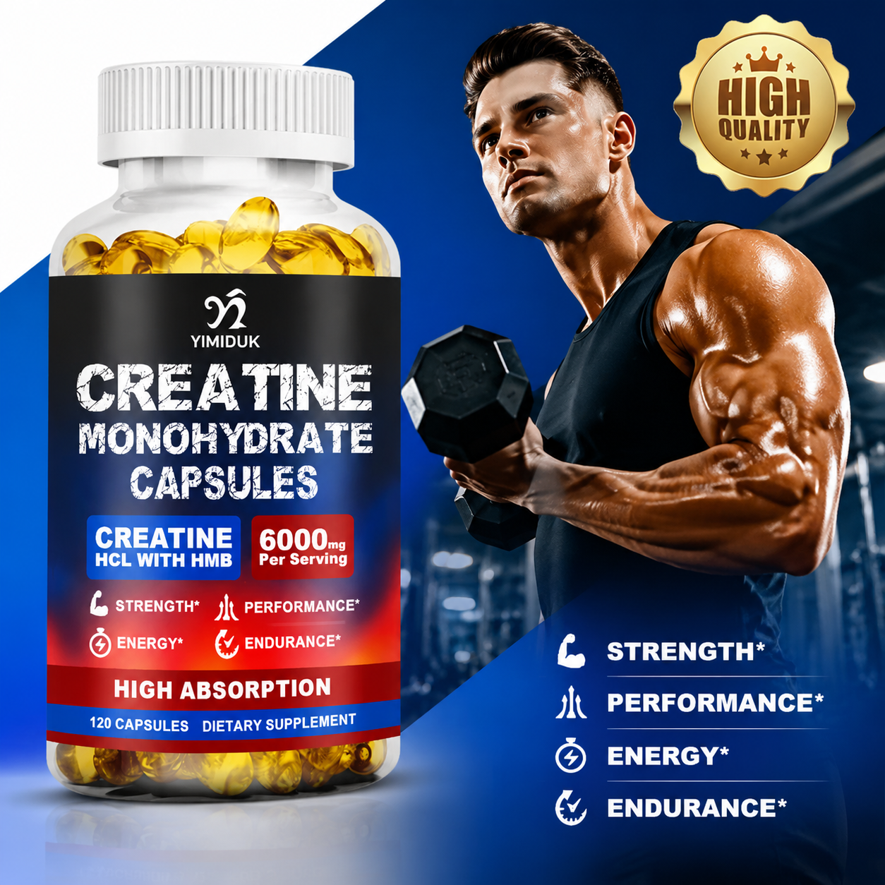 Creatine Monohydrate Capsules, - Pre Workout Supplement avis et prix
