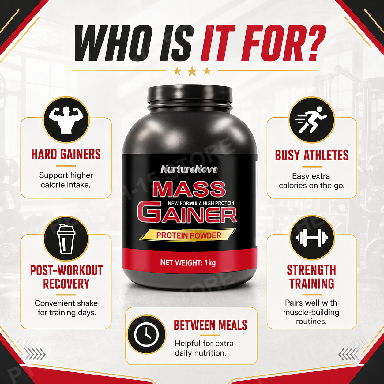 Mass Gainer Protein Powder 1kg - Nutrition And Fitness avis et prix