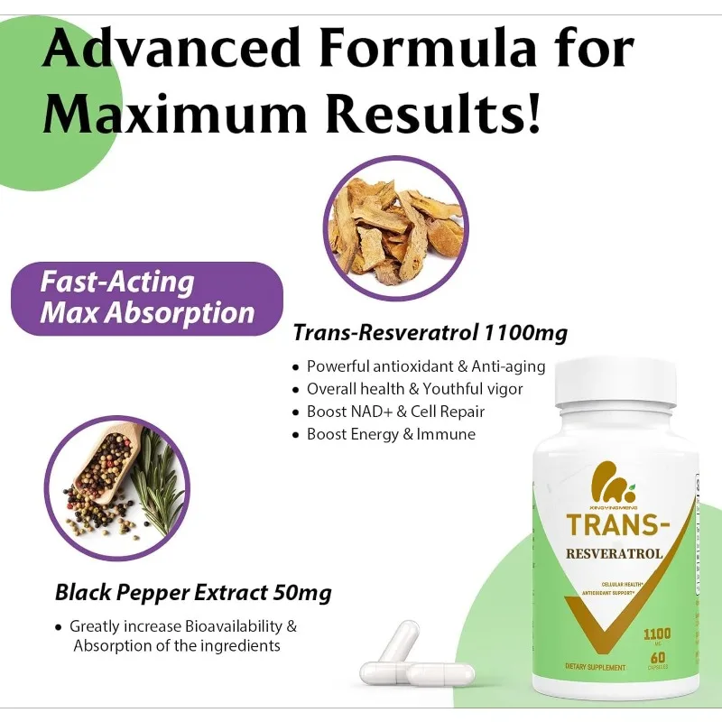 99% Resveratrol 1100mg Antioxi - Resveratrol Capsule Anti Aging avis et prix