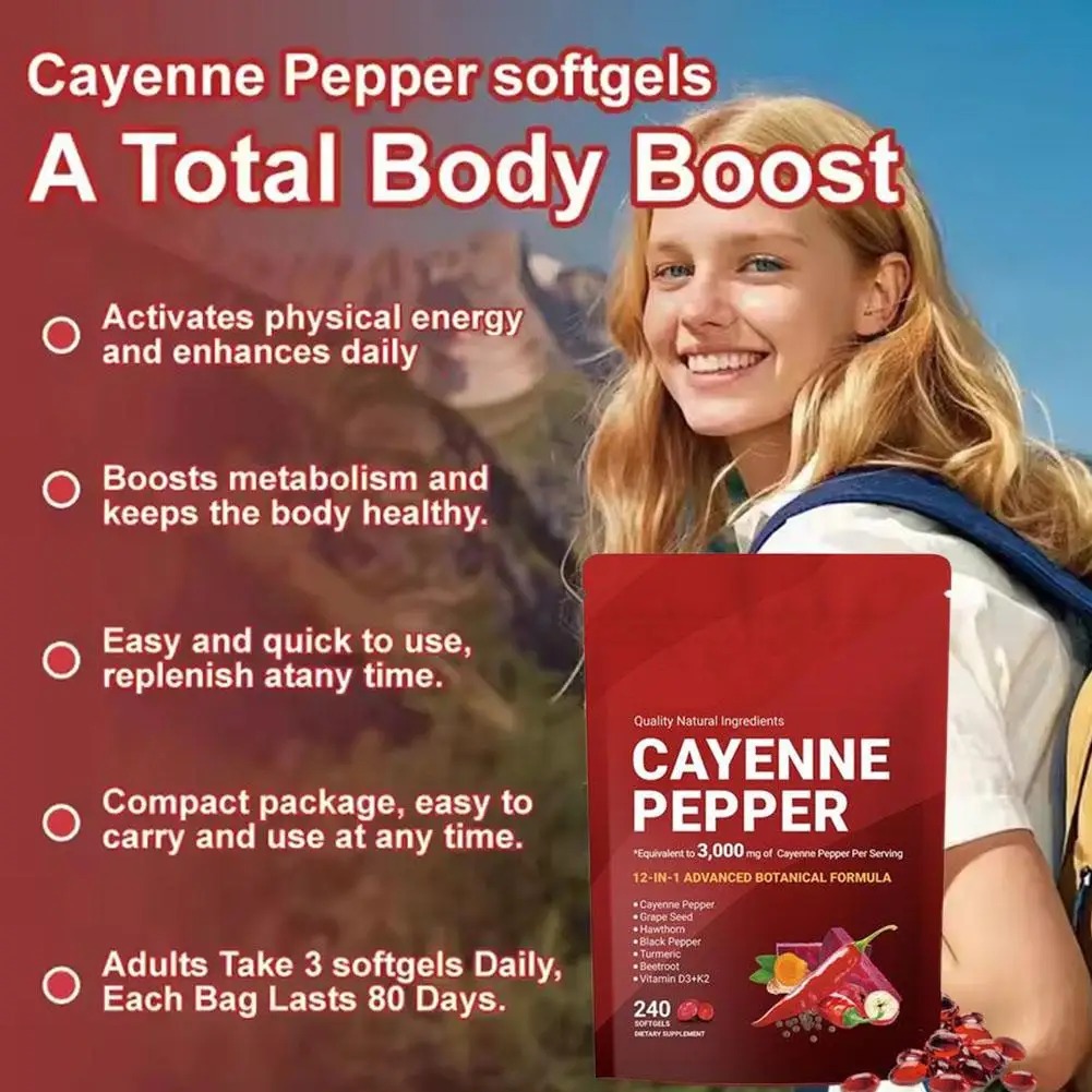 240 Softgels Cayenne Pepper Ca - Vitamin D3 K2 Drop avis et prix