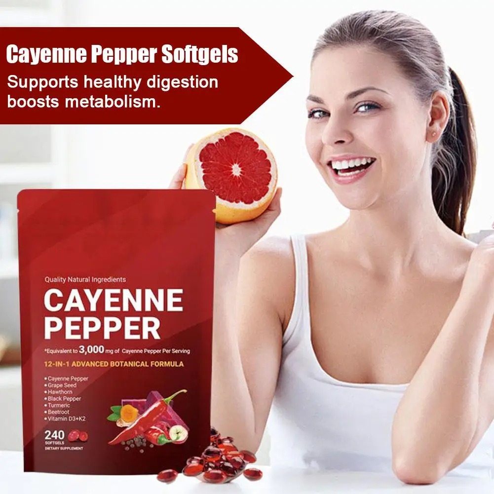 240 Softgels Cayenne Pepper Ca - Vitamin D3 K2 Drop avis et prix