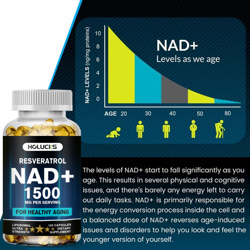 HOLUCKS NAD+ Capsules, with NA - Resveratrol Capsule Anti Aging avis et prix